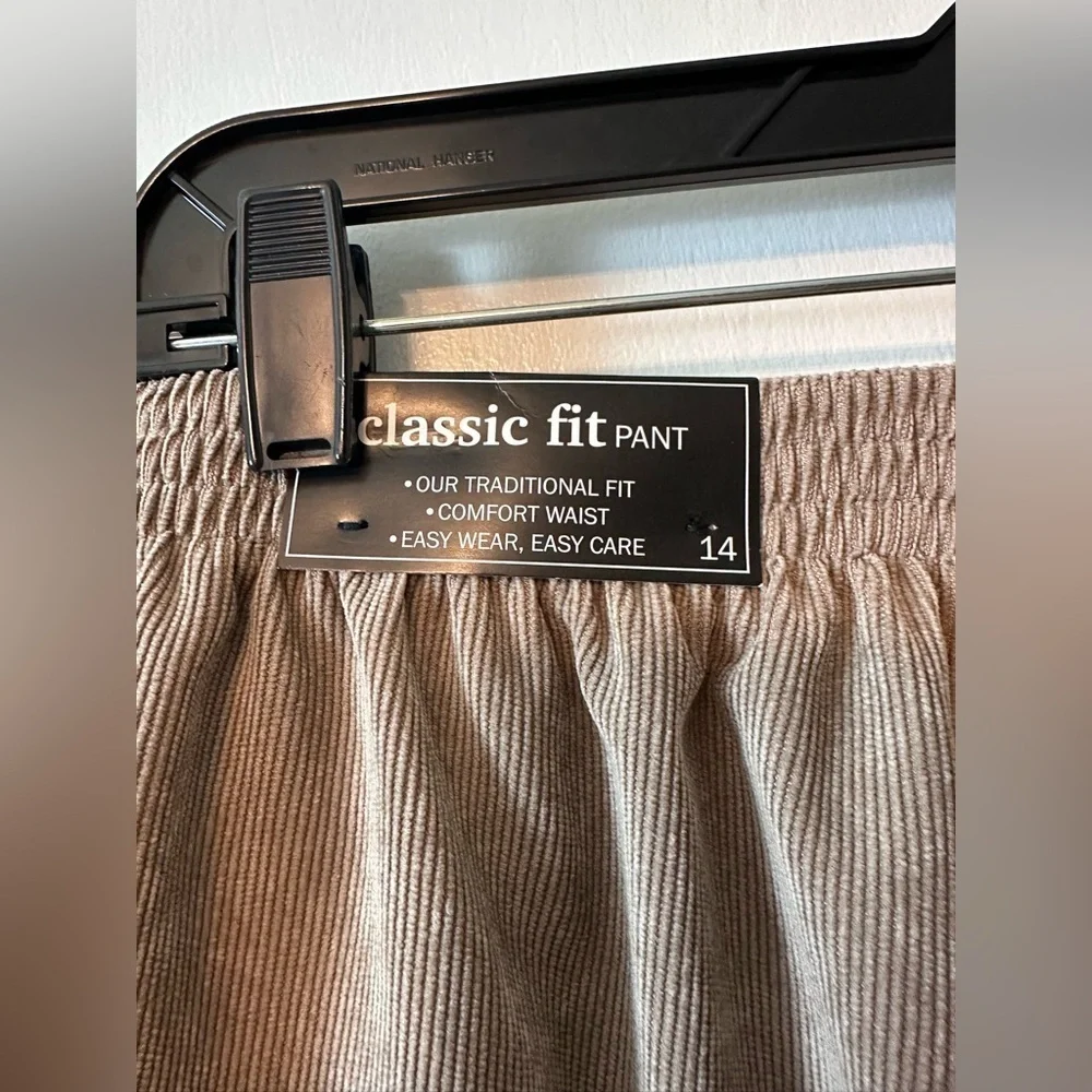 NWT Classic Fit Alfred Dunner stretchy waist pull up Loose Pants size 14 #1674